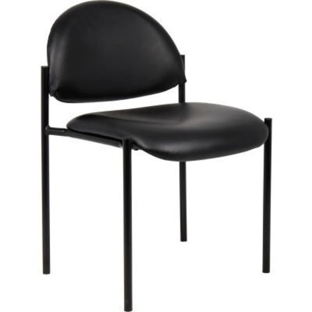 BOSS OFFICE PRODUCTS Boss Stacking Guest Chair - Vinyl - Low Back - Black B9505-CS